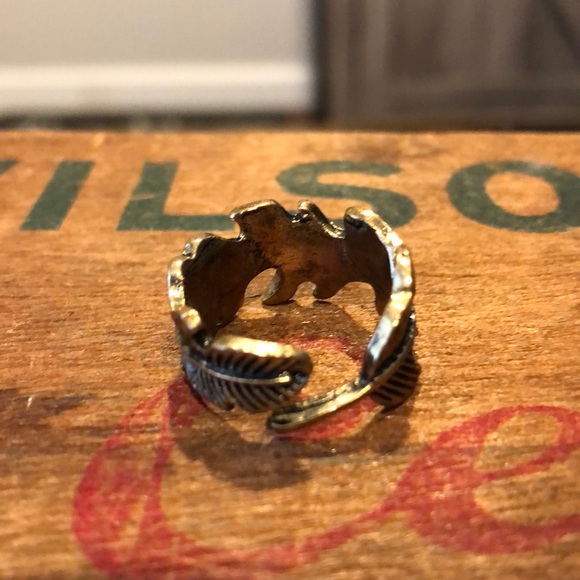 Gold Wrap Leaf Adjustable Boho Ring - Picture 5 of 7